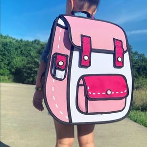 Cartoon Colored  Backpack in Pink
